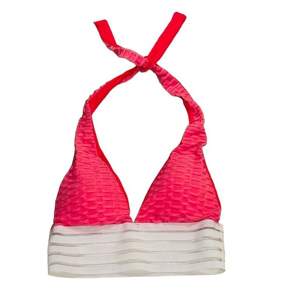 10/$25🦋 Resist Today Pink & White Banded High Impact Supportive Sports Bra - M - Picture 7 of 11
